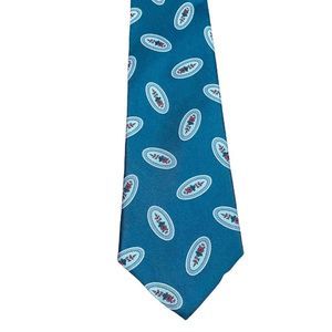 Executive Collection Italian Silk Floral Teal Classic Men's Pointed Tie